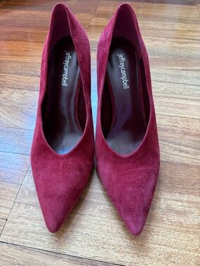 Jeffrey Campbell Burgundy Suede Pointed Toe Pumps